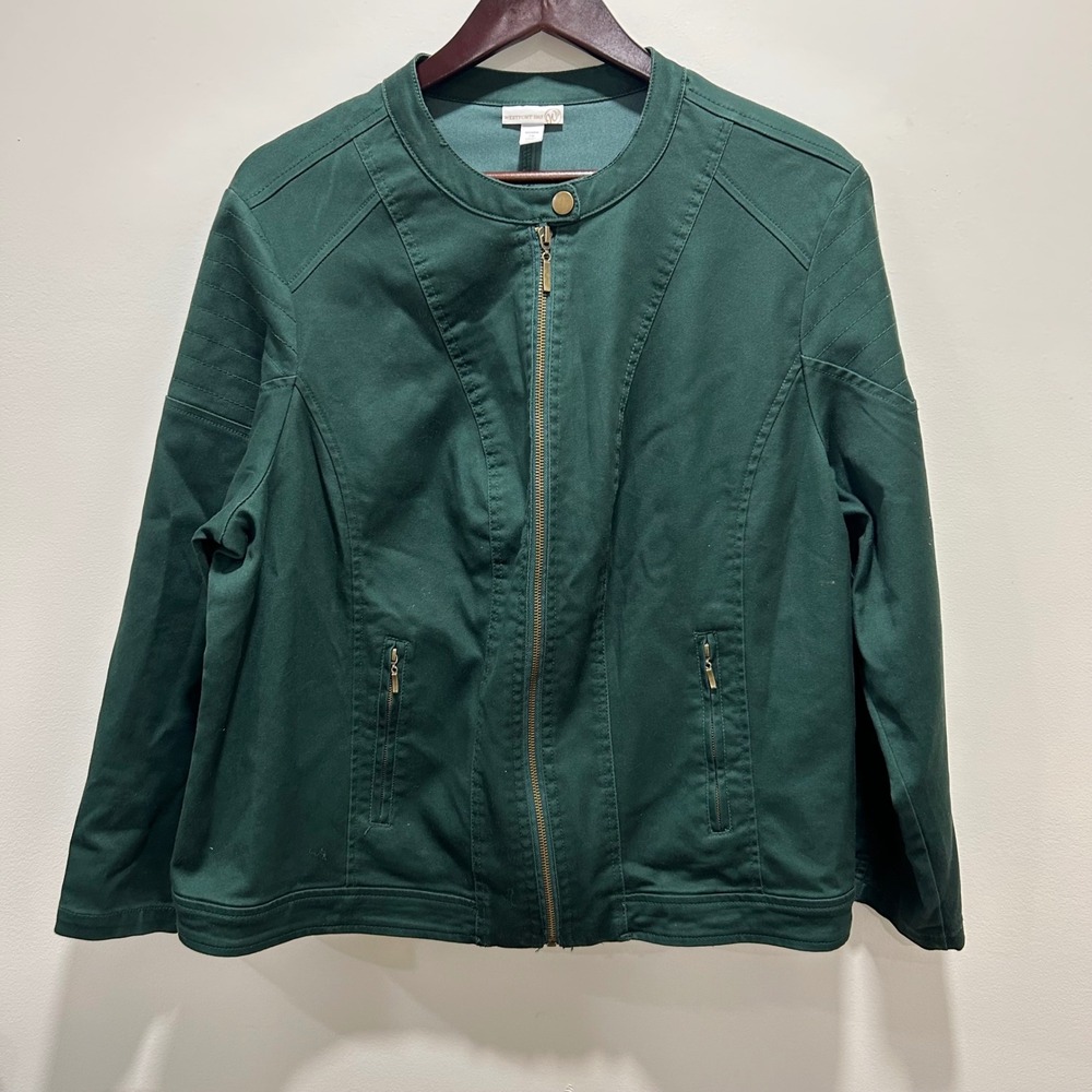 Westport 1962 Green Moto Jacket Full Zip Pockets Casual 2xl - Picture 3 of 6